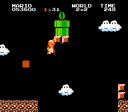 An impossible jump in Super Mario Bros. 2 (Japanese version)