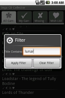 Filter dialog
