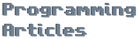Programming Articles