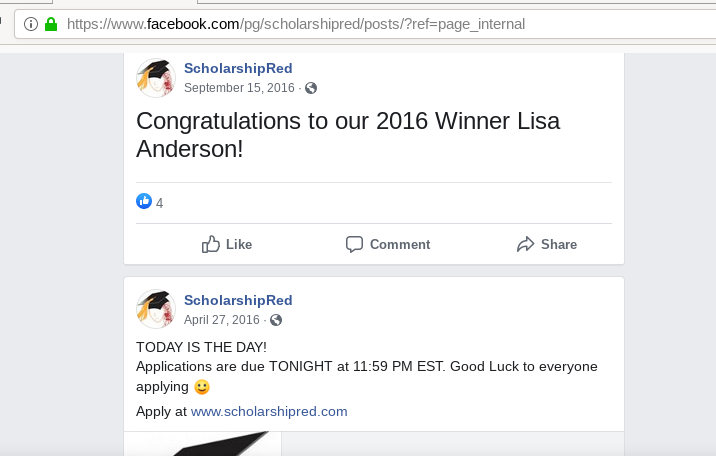 Their winner announced on Facebook