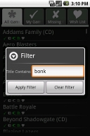 Filter dialog