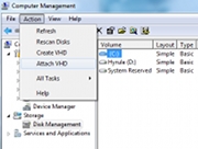 Attaching a vhd in Windows 7